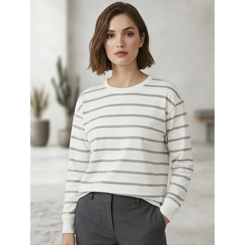 Danskin Women's Luxe Tunic, Birch / Satellite Stripe, Size: Medium, New